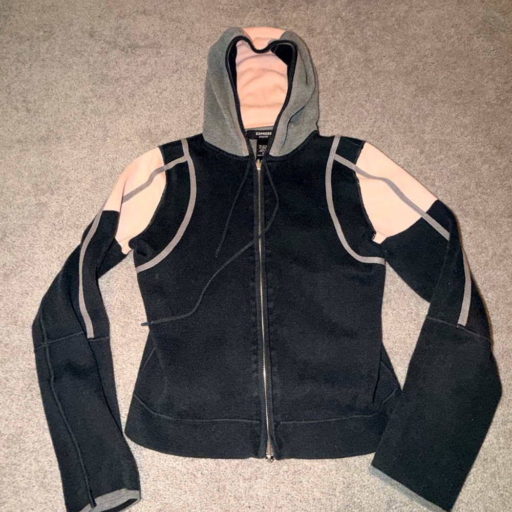 Express Black and Pink Bomber Jacket